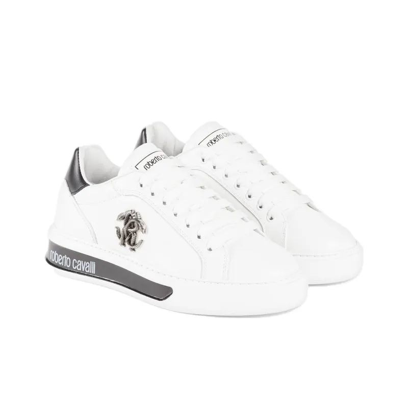 Roberto Cavalli Mirror Snake Leather Sneakers-2