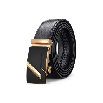PISHUSHU Premium Selection Business Youth City Automatic Buckle Leather Belts Men's Width: 3.5cm