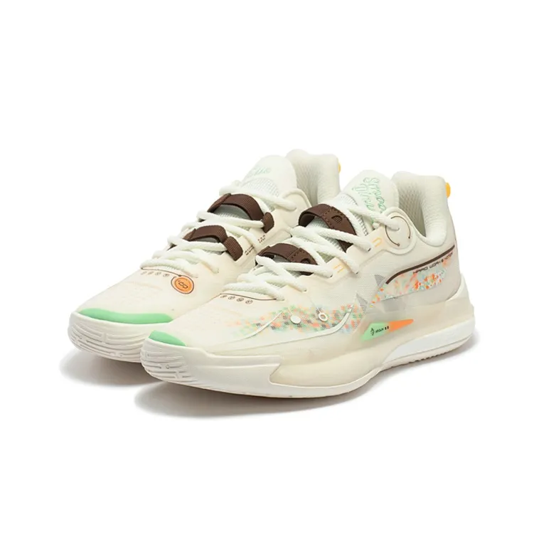 361° DVD2 Basketball Shoes Men Low Top White Yellow-2