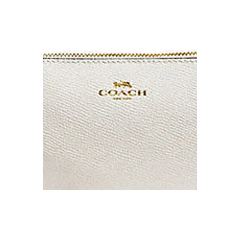 COACH Corner Zip Leather Coin Purse Clutch Wrist Bag Handbag Mini Women's White-3