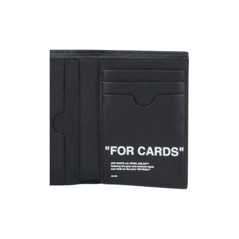 OFF WHITE Leather Coin Purse Men's Black-4