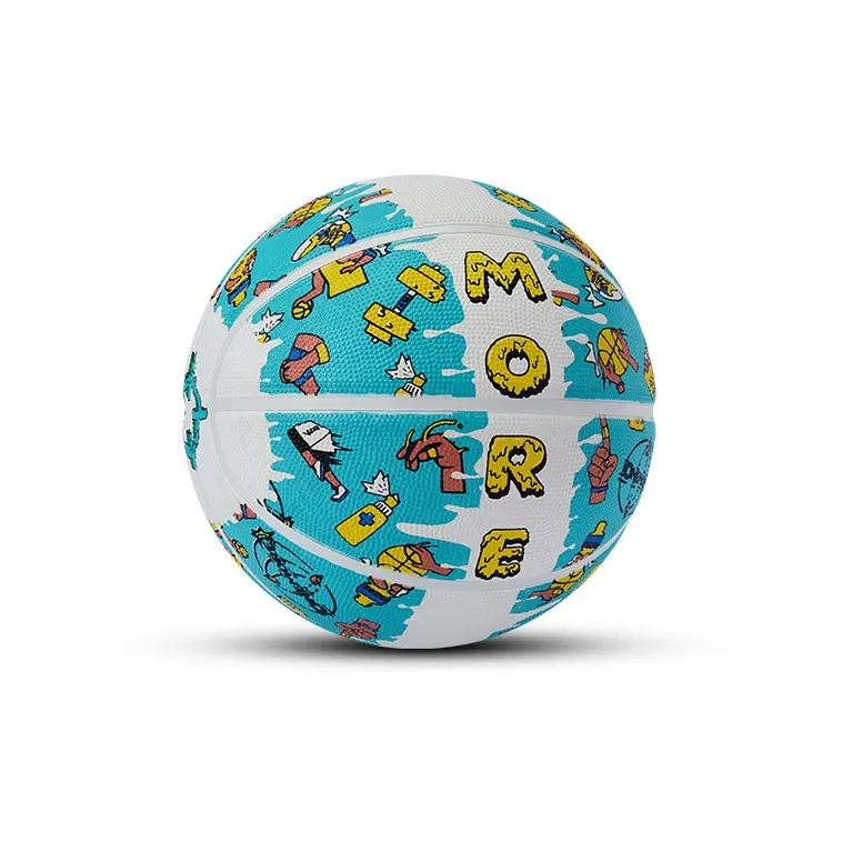 RIGORER Rubber Basketball Blue White Size 5 Training Kids'-0
