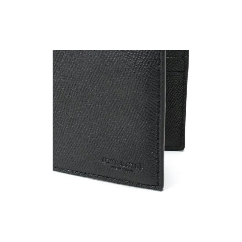 COACH 3 IN 1 Wallet Leather Wallet Men's Black-4