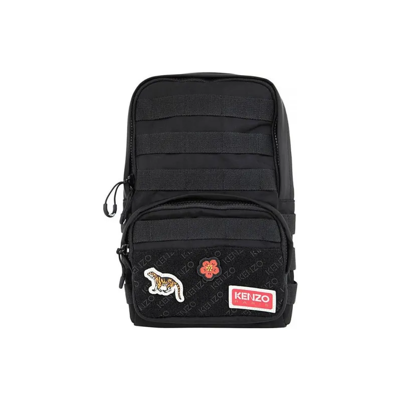 KENZO Polyester Sling Bag, Shoulder Bag, Crossbody Bag Small Size Men's Black-1