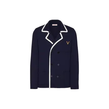 Valentino VGold Double Breasted Straight Hem Jacket