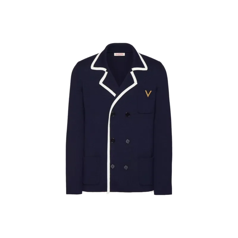 Valentino VGold Double Breasted Straight Hem Jacket-0