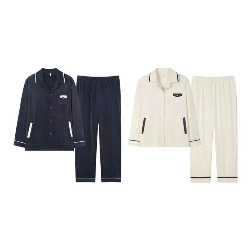 Sha Qian Pajama Set For Fall And Winter Unisex-0