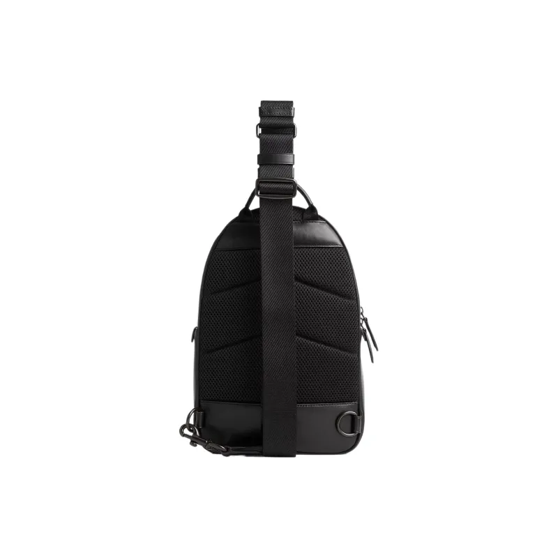 COACH Charter Canvas With Leather Sling Bag Fanny Pack Shoulder Bag Crossbody Bag Small Size Men's Charcoal-2