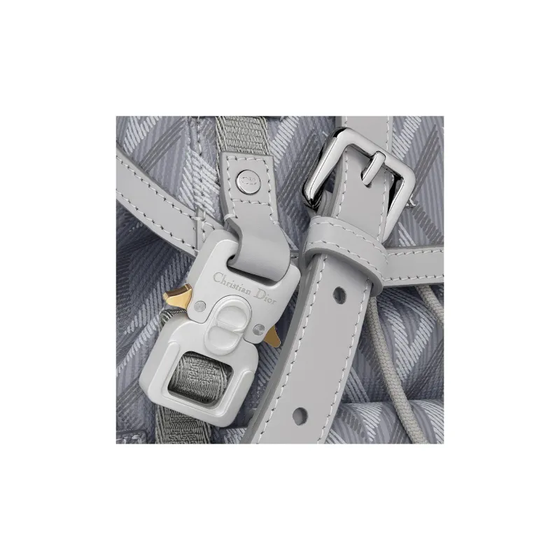 DIOR Hit The Road Cow Leather With Canvas Shoulder Bag, Crossbody Bag Mini Dio Gray-4