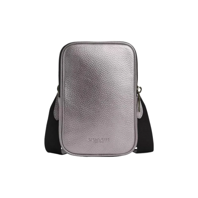 COACH Leather Camera Bags Shoulder Bag Crossbody Bag Mini Women's Black Antique Nickel With Metallic Gray-0
