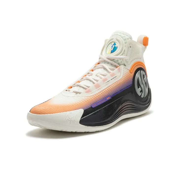 361° AG 4 SOAR CQT Cushioning Anti Slip Wear Resistant Breathability High Top Basketball Shoes Men's White Orange-1
