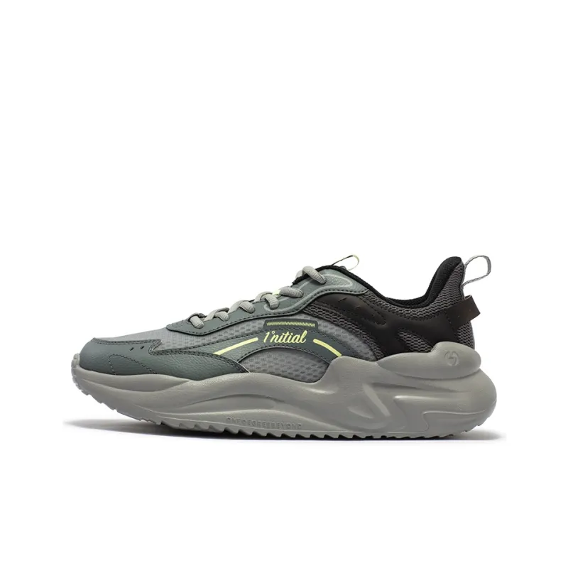 361° Yunshu 3 Shock Absorbers With Slip Resistant And Abrasion Resistant Properties Low Top Casual Shoes Men's Gray-0