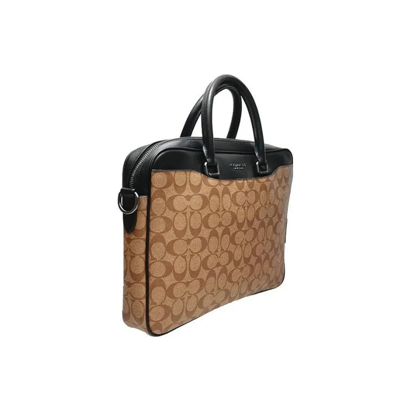 COACH Beckett PVC Laptop Bags Briefcase Shoulder Bag Crossbody Bag Handbag Large Size Men's Khaki-1