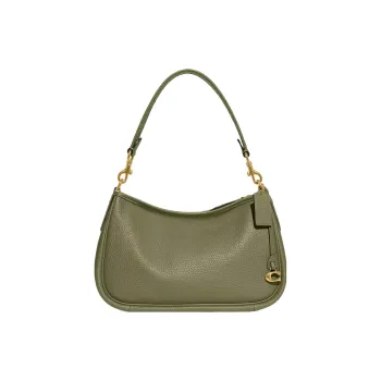 COACH Cary Leather Shoulder Bag Handbags Shoulder Bag Crossbody Bag Large Size Women's Brass With Moss