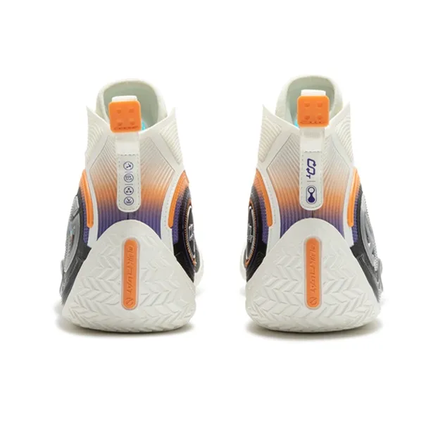 361° AG 4 SOAR CQT Cushioning Anti Slip Wear Resistant Breathability High Top Basketball Shoes Men's White Orange-3