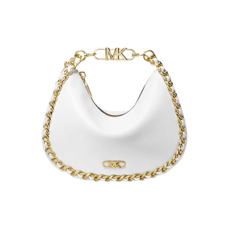 MICHAEL KORS Sheepskin Shoulder Bag, Handbag, Shoulder Bag Trumpets Women's White-0