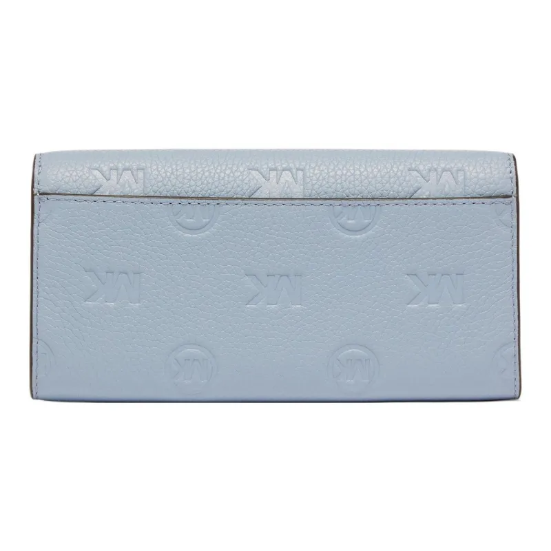 MICHAEL KORS Jet Set Travel Cow Leather Wallet Large Size Women's Light Blue-1