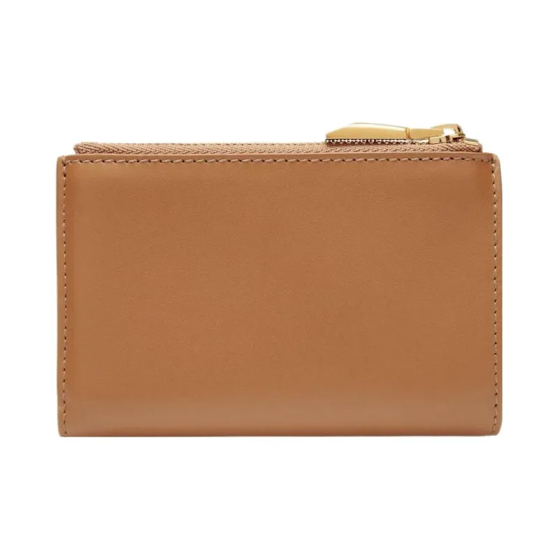 BALLY Cow Leather Money Clip Card Holder Women's Brown-4