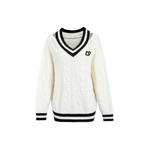 CoLove Knitwear Women's White With Black