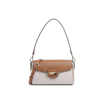 MICHAEL KORS Fleur Cow Leather Baguette Bag Handbag Shoulder Bag Women's Vanilla & Brown
