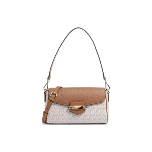 MICHAEL KORS Fleur Cow Leather Baguette Bag Handbag Shoulder Bag Women's Vanilla & Brown