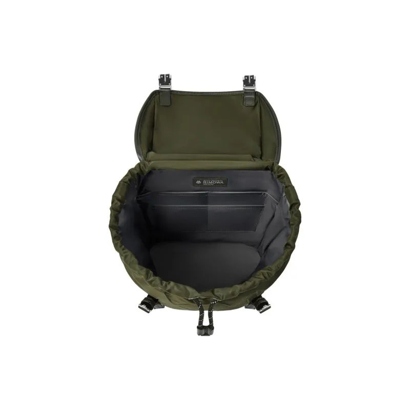 RIMOWA Recycled Nylon With Patchwork Leather Backpack Large Size Men's Khaki Green-2