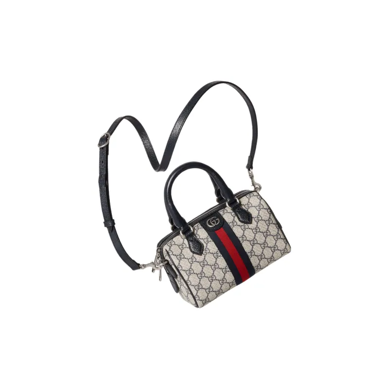 GUCCI Ophidia GG Supreme Canvas With Leather Shoulder Bag Crossbody Bag Handbag Mini Women's Beige & Blue-5