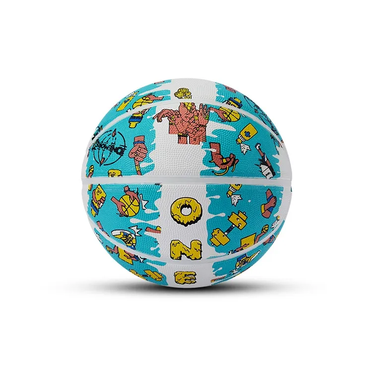 RIGORER Rubber Basketball Blue White Size 5 Training Kids'-1