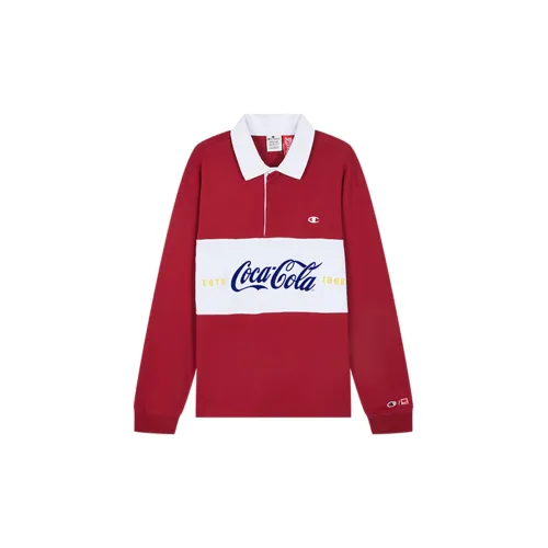 Coca-cola X Champion Coca-Cola Co-brand Polo Shirts Unisex New Year Red