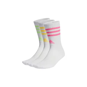 Adidas 3 STRIPES CUSHIONED CREW SOCKS 3 PAIRS Mid Calf Socks Unisex 3 Pack
