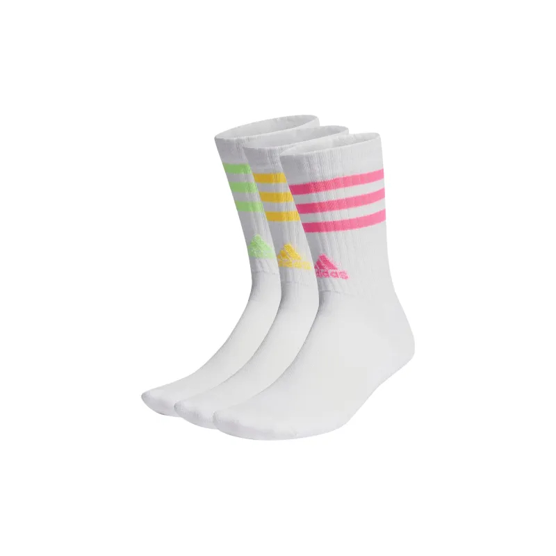 Adidas 3 STRIPES CUSHIONED CREW SOCKS 3 PAIRS Mid Calf Socks Unisex 3 Pack-0