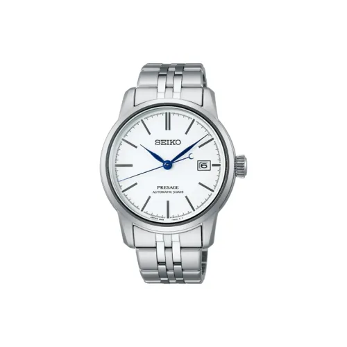 SEIKO Presage Series Automatic Mechanical Movement Stainless Steel Strap Watch Men's Watches White Dial