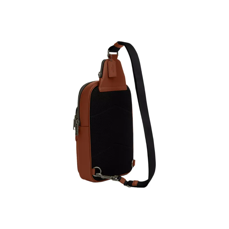 COACH ETHAN Calfskin Sling Bag, Shoulder Bag, Crossbody Bag Trumpets Men's Bronze With Saddle-1