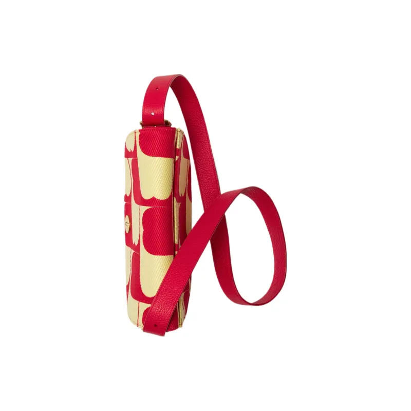 Burberry Cotton And Polyester Blend Shoulder Bag Crossbody Bag Women's Mailbox Red & Fruit Juice Color-3