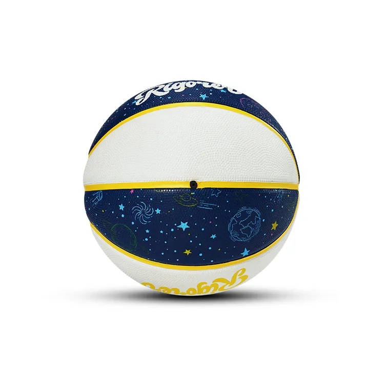 RIGORER Rubber Basketball White Blue Size 4 Training-3