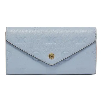 MICHAEL KORS Jet Set Travel Cow Leather Wallet Large Size Women's Light Blue