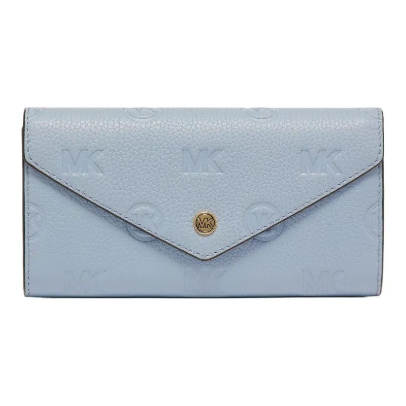 MICHAEL KORS Jet Set Travel Cow Leather Wallet Large Size Women's Light Blue-0