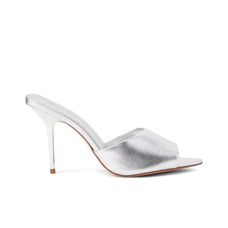 Schutz Slide Slippers Women's Silver-1