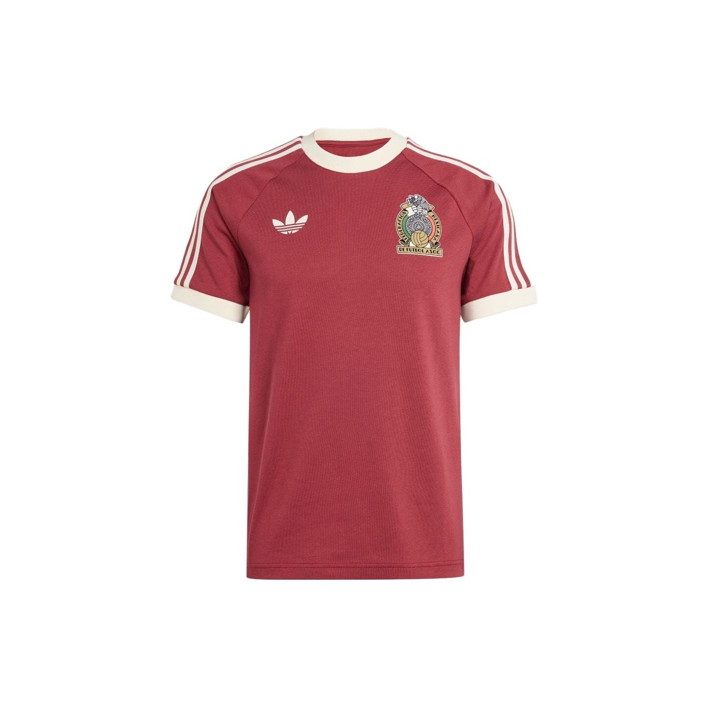 Adidas originals 3 stripe t shirt burgundy online