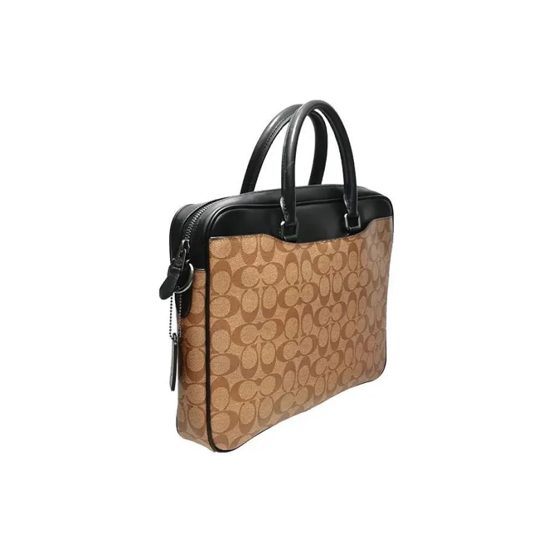 COACH Beckett PVC Laptop Bags Briefcase Shoulder Bag Crossbody Bag Handbag Large Size Men's Khaki-2