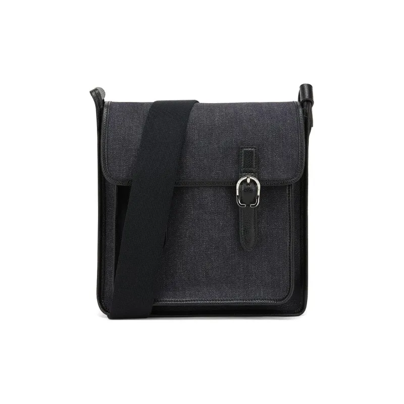 LONGCHAMP Cotton Crossbody Bag Shoulder Bag Unisex Black-0