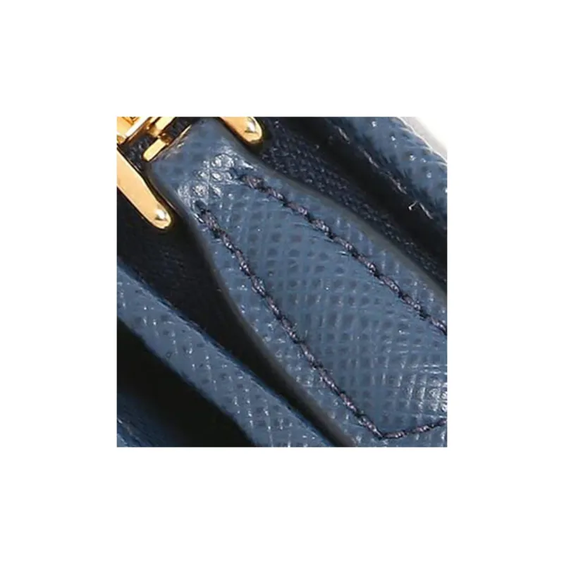 PRADA Saffiano Leather Wallet Small Size Women's Blue-6