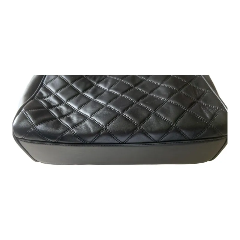 TORY BURCH Quilting Leather Tote Bag Shopping Bag Handbag Shoulder Bag Small Size Women's Black-2