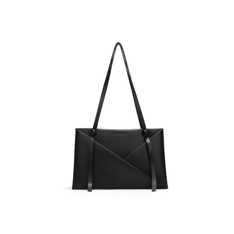 CHARLES&KEITH PU One Shoulder Bag Medium Size Women's Noir Black/Tan Tea Brown/Camel-0