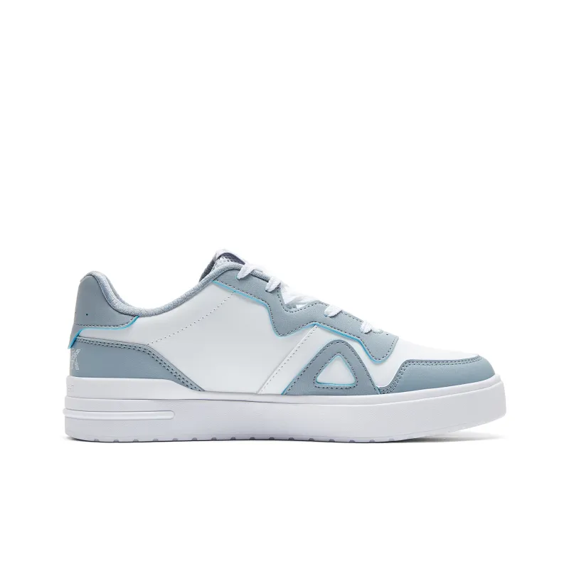 PEAK Guochuang Series Cushioning Wear-Resistant Low-Top Skateboard Shoes Men's All White Elegant Blue-1