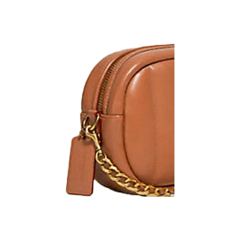 COACH Camera Leather Camera Bags Small Square Bag Crossbody Bags Shoulder Bags Small Size Women's Caramel Brown-4