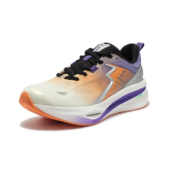 361° Float Cushioning Anti Slip And Wear Resistant Low Top Running Shoes Men's White Purple-1