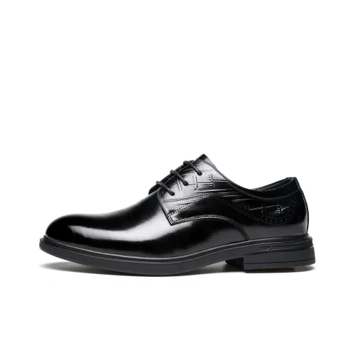 15 MINS Dress Shoes Men Low-Top Fleece-Lined Black