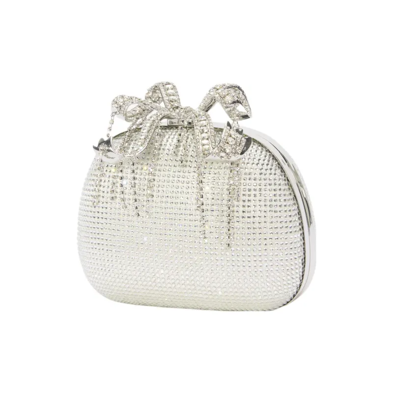 Self portrait Polyester One Shoulder Crossbody Banquet Clutch Bag Small Size Women's Champagne Apricot-2