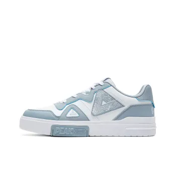 PEAK Guochuang Series Cushioning Wear-Resistant Low-Top Skateboard Shoes Men's All White Elegant Blue